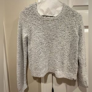 Abercrombie Kids girls fuzzy white/gray sweater size 11/12